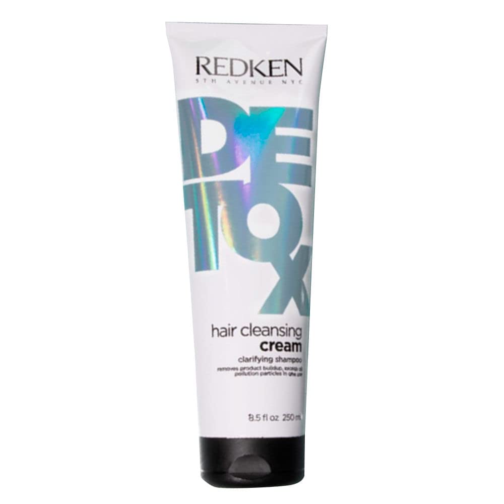 Redken Detox front packaging showing bottle and benefit of removing buildup