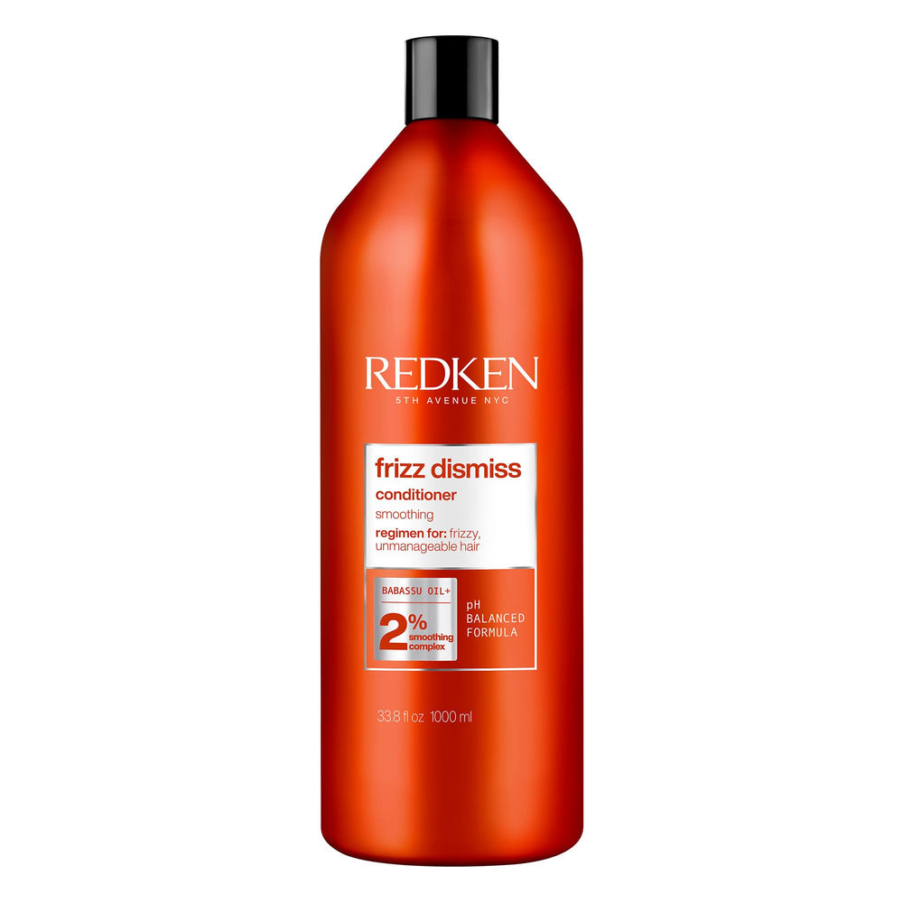 Redken Frizz Dismiss conditioner front bottle showing product branding and size benefit