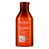 Redken Frizz Dismiss front bottle showing product and smooth-hair benefit
