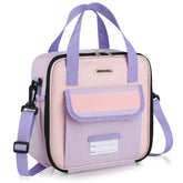 REDSHELL front view of purple lunch bag showing roomy compartment and cheerful design benefit: quick visual ID