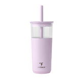 REDUCE Aspen front view showcasing 20oz glass tumbler and lid benefit: clear taste