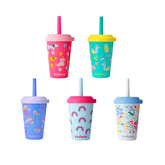 REDUCE front view of five tumblers showing colorful packaging and convenience