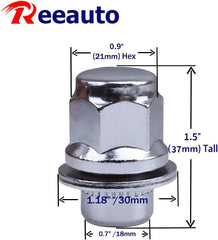 Reeauto lug nut close-up showing 12x1.5 threads and closed end protection