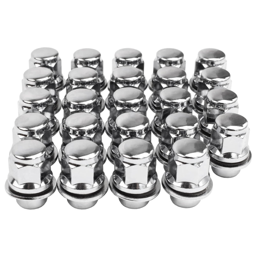 Reeauto chrome lug nuts front view showing polished finish and uniform fit