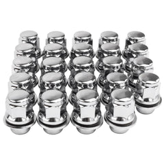 Reeauto chrome lug nuts front view showing polished finish and uniform fit