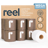 REEL front packaging showing 12 rolls and eco benefits