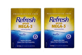 Refresh Optive Mega-3 front packaging showing vials and brand benefits