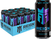 Reign Razzle Berry front can showing bold branding and flavor benefit