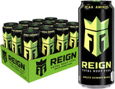 Reign white gummy bear front can showing design and benefits