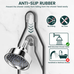 REINHARDT soap holder and multiple hooks for tidy accessory storage