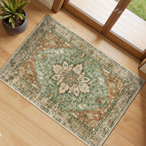 RELEANY small rug front view showing sunflower medallion and warm tones