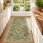 RELEANY runner front view showing vintage sunflower pattern and color impact
