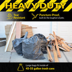 Reli bag being loaded with drywall showing heavy-load handling benefit