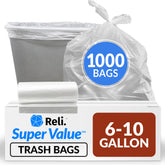 Reli clear bulk pack front view showing 1000 bags for reliable supply