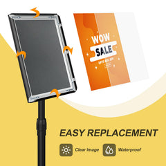 Relx snap-frame detail demonstrating fast tool-free poster changes
