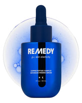 Remedy Science front packaging showing serum bottle and branding benefit firming