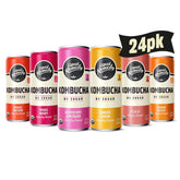 Remedy front view of 24-pack cans showing variety and convenience