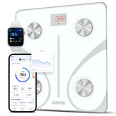 RENPHO Elis 1 front view showing slim glass platform and clear display, reliable daily readings