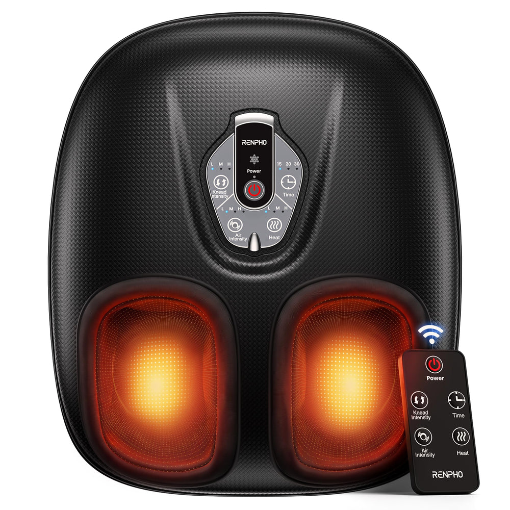 RENPHO front view showing compact foot massager and ergonomic design for home comfort