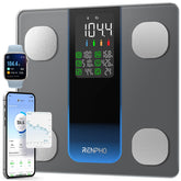 renpho front view with LED display showing seven metrics, clear at-a-glance results