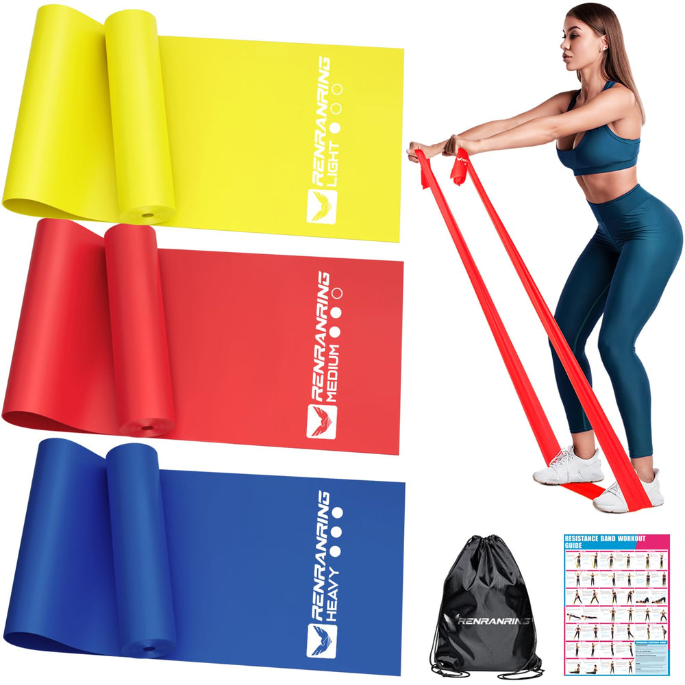 RENRANRING front view of band set showing color-coded levels and packaging benefit portability