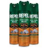 Repel Sportsmen Max front can showing label and size for quick identification