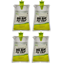 RESCUE! front packaging showing four disposable big bag fly traps and benefits