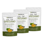 Resilia Oil Of Oregano front packaging showing product name and pouches benefits