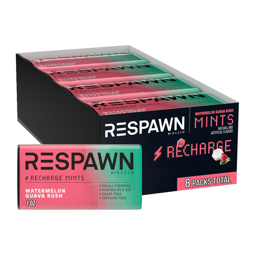 RESPAWN front packaging showing watermelon guava flavor and portability benefit