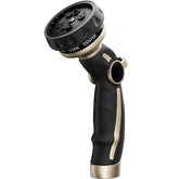 RESTMO front view metal hose nozzle showing durable build and finish benefit