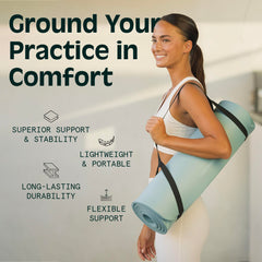 Retrospec Solana in use outdoors during yoga delivering cushioned support