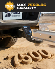 RETRUE shank and hitch pin detail demonstrating anti-theft and easy install