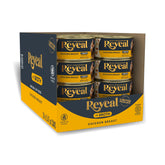 Reveal can front label showing real chicken and natural ingredients benefit clarity