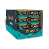 Reveal front of can showing tuna fillet and natural broth benefits hydration