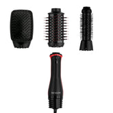 REVLON multi-styler front view showing attachments and convenient storage benefit