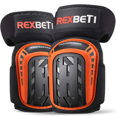 REXBETI front view of knee pads showing protective cap and fit benefit