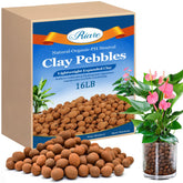 Riare front packaging 16lb bag showing mixed 4–16mm pebbles and resealable closure for storage
