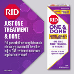 RID lotion texture closeup highlighting easy application and quick action