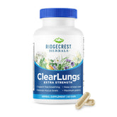 RidgeCrest Herbals ClearLungs front packaging showing confident lung support