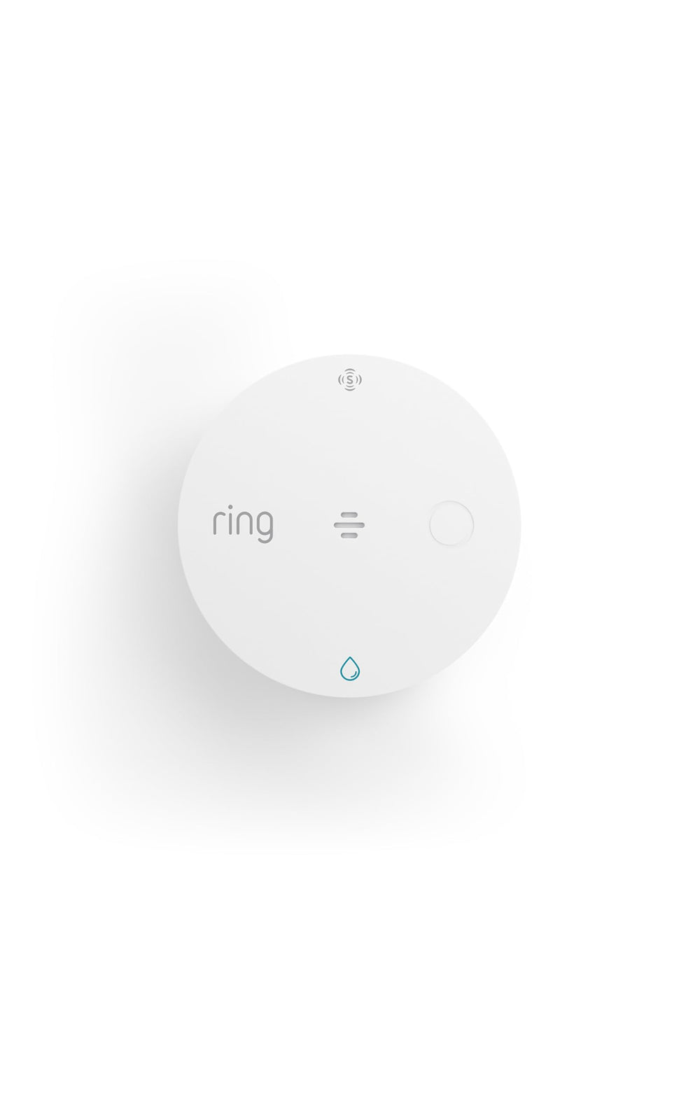 Ring Flood & Freeze Sensor front view showing compact design and easy placement for fast alerts