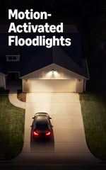 Ring Floodlight Cam 2K lens close-up highlighting Retinal 2K sensor for clearer detail capture