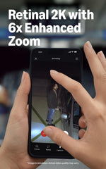 Ring close-up of Retinal 2K lens highlighting sharp video detail capture
