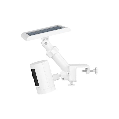 Ring gutter mount front view showing white finish and dual-device support for neat installation