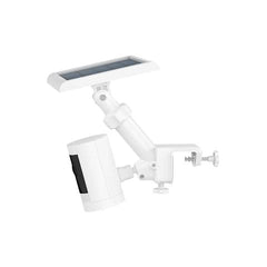 Ring gutter mount front view showing white finish and dual-device support for neat installation