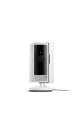 Ring indoor cam front view showing lens and compact design for clear monitoring
