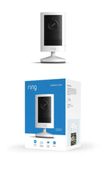 Ring front view showing camera and weather-resistant housing for reliable monitoring
