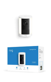 Ring Spotlight Cam 2K front view showing camera and lights for clear monitoring