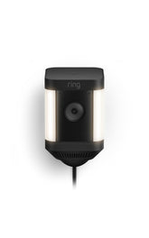 Ring Spotlight Cam Plus front view showing camera and lens for clear monitoring