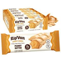 Rip Van Wafels front packaging showing 12-pack and product benefits