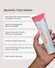 RiseWell close-up texture showing smooth hydroxyapatite paste benefit